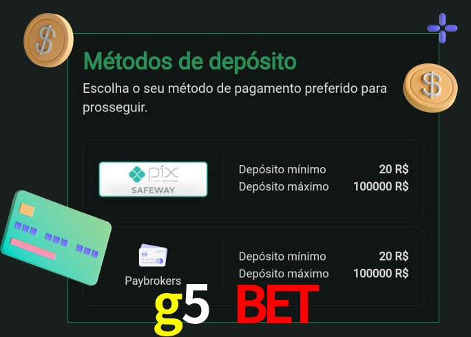 O cassino g5 bet oferece uma grande variedade de métodos de pagamento